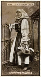 Eine rumänische Milchmagd, nach einer Fotografie aus dem späten 19. Jahrhundert, 1925